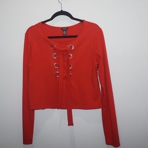 Red long sleeve top